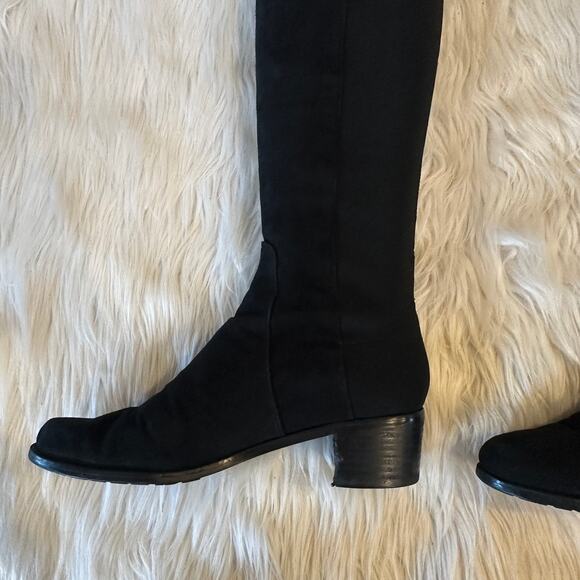 Stuart Weitzman 5050 Reserve Over the Knee High Boots Suede Block Heeled Black - Picture 12 of 16